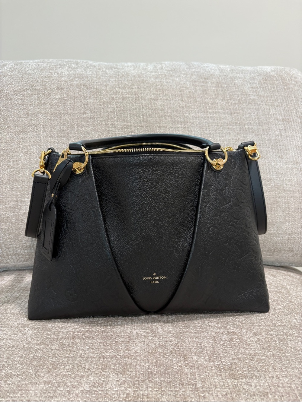 Louis Vuitton Monogram Empreinte V Tote MM Shoulder Bag Black M4421